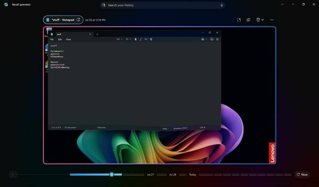 Recall screenshotted a Notepad file full of passwords